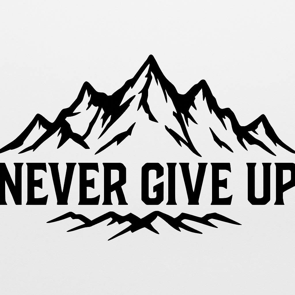 Never Give Up – Mountain Silhouette Metal Art
