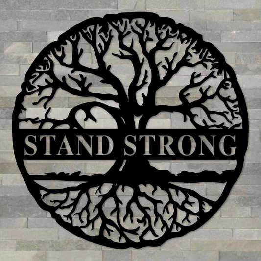 Stand Strong Tree of Life Metal Wall Art