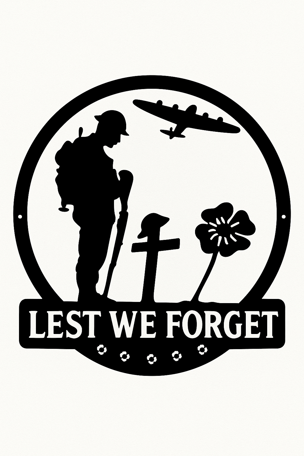 Lest We Forget Bomber Edition — Soldier & Poppy Metal Art | CNC Plasma Cut Memorial Piece