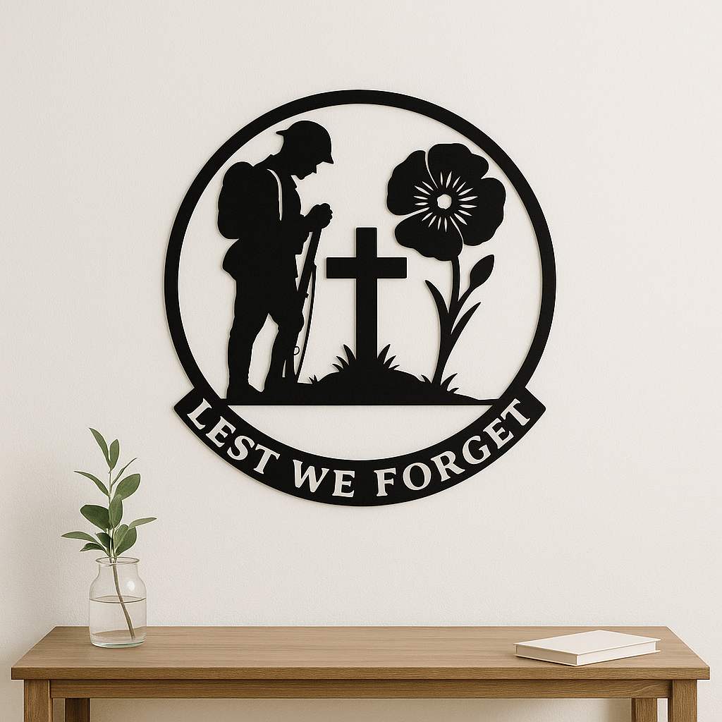 Lest We Forget — Soldier & Poppy Metal Art | CNC Plasma Cut Memorial Piece
